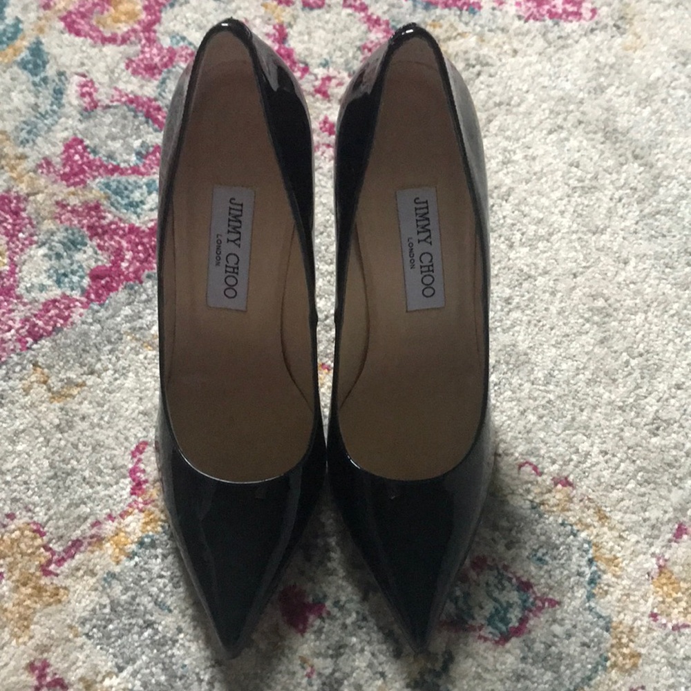 Jimmy Choo Anouk Heel - Black Patent Size 37.5 - Picture 2 of 4
